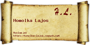 Homolka Lajos névjegykártya